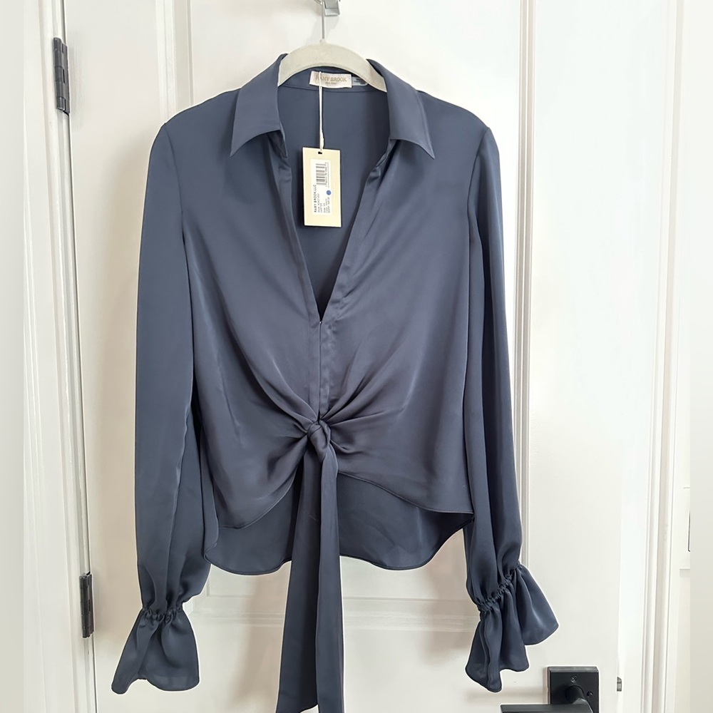 Ramy Brook Elegant Women's Satin Blouse - Blue